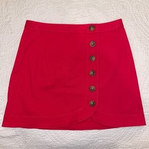 Abercrombie & Fitch Red Skirt with Button Detail